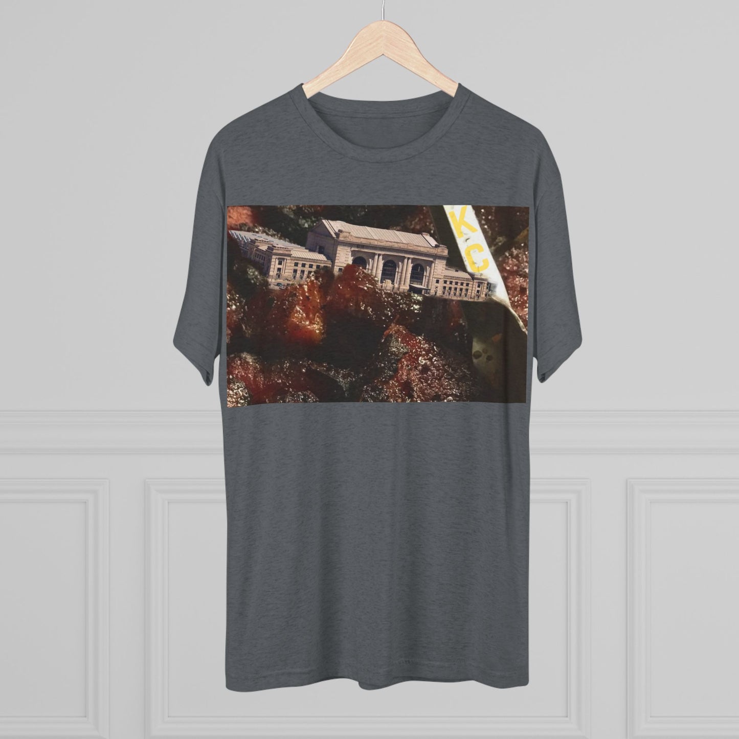 Kansas City - Oops I dropped Union Station in the Burnt Ends - KCtz series - Unisex Tri-Blend Crew Tee