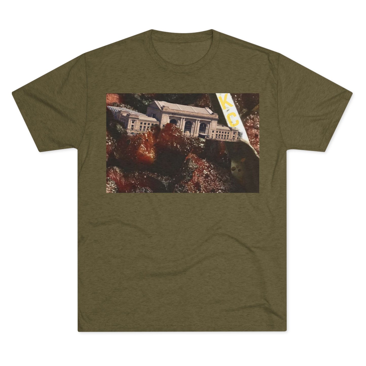 Kansas City - Oops I dropped Union Station in the Burnt Ends - KCtz series - Unisex Tri-Blend Crew Tee