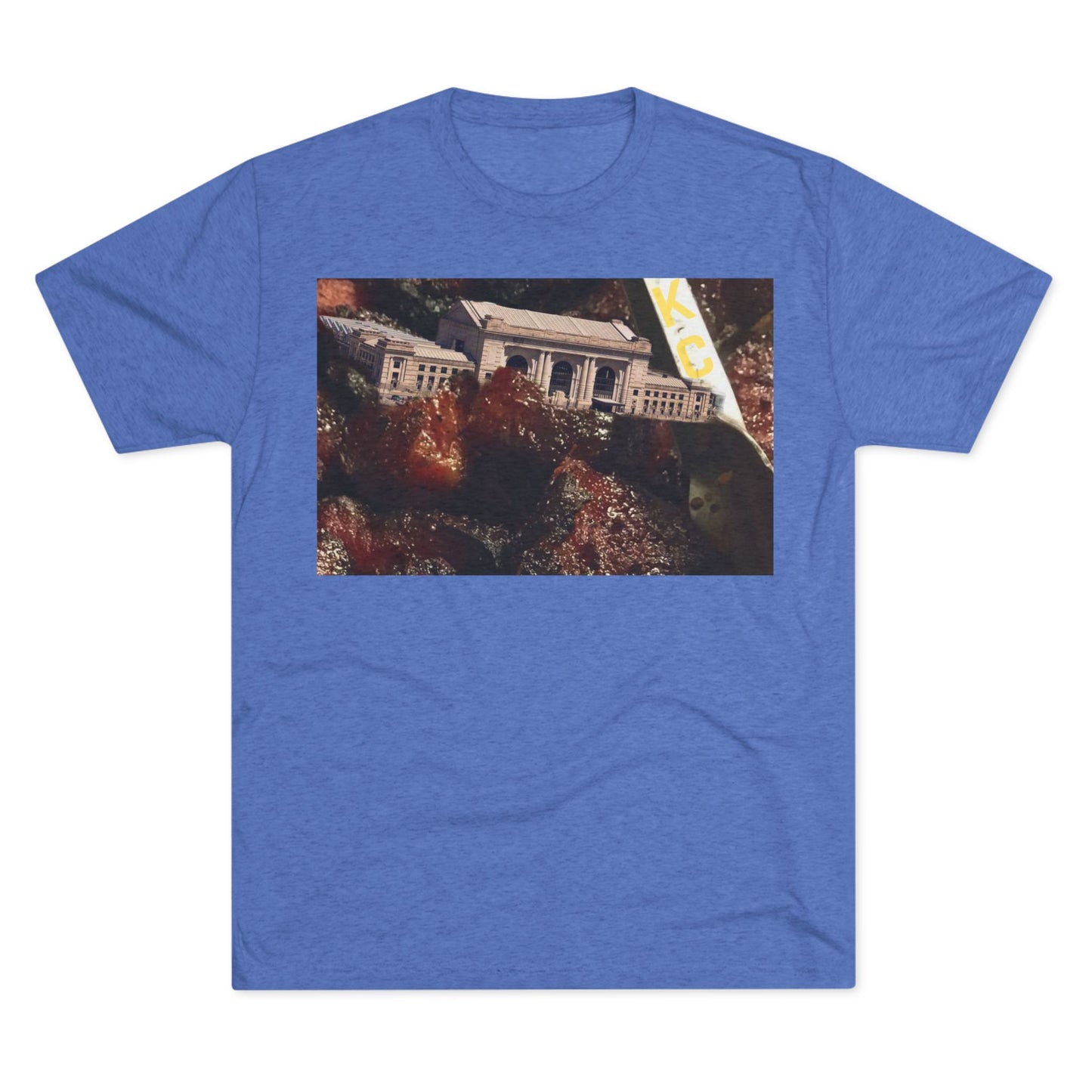 Kansas City - Oops I dropped Union Station in the Burnt Ends - KCtz series - Unisex Tri-Blend Crew Tee