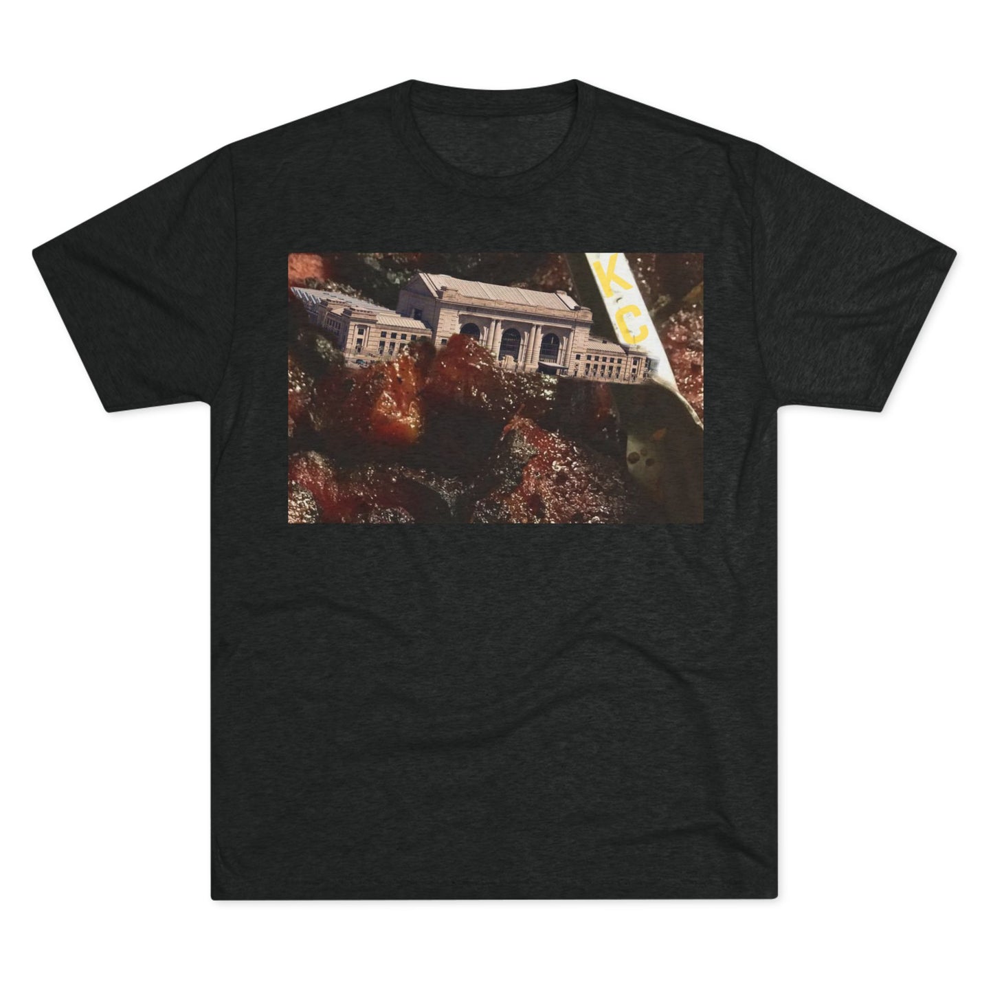 Kansas City - Oops I dropped Union Station in the Burnt Ends - KCtz series - Unisex Tri-Blend Crew Tee