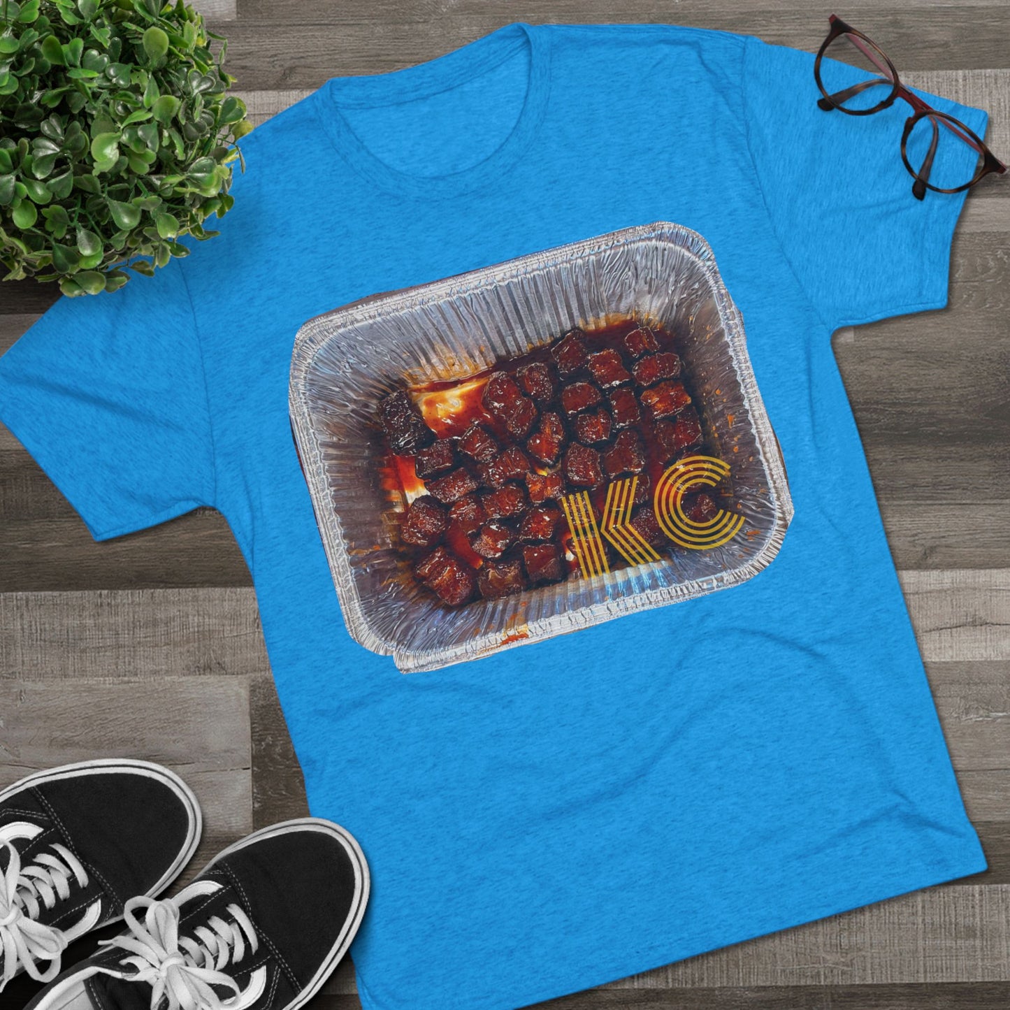 Kansas City - KC in the burnt ends - Unisex Tri-Blend Crew Tee