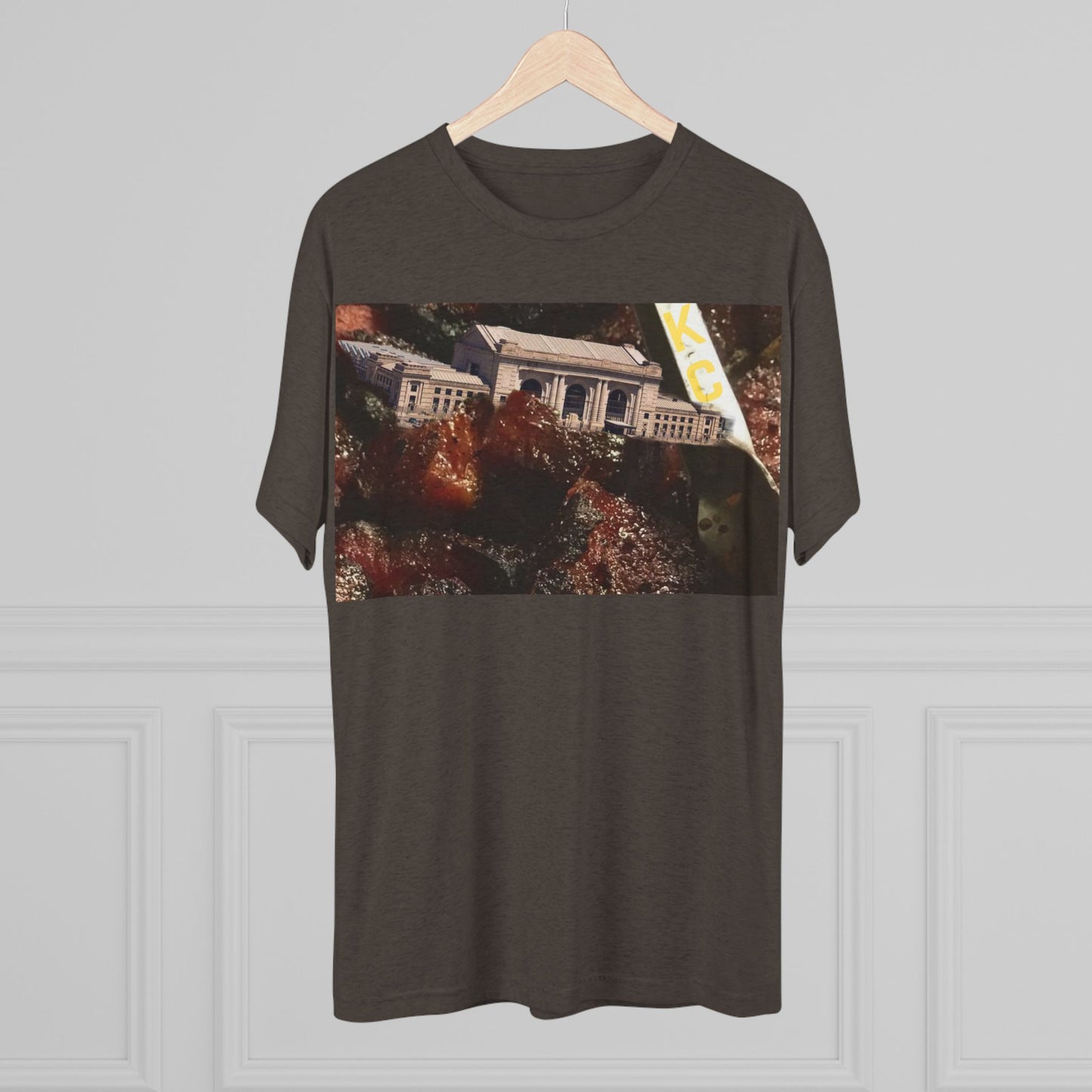 Kansas City - Oops I dropped Union Station in the Burnt Ends - KCtz series - Unisex Tri-Blend Crew Tee