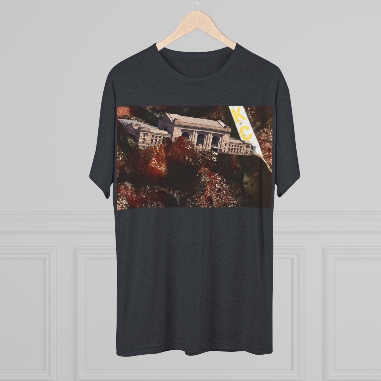Kansas City - Oops I dropped Union Station in the Burnt Ends - KCtz series - Unisex Tri-Blend Crew Tee