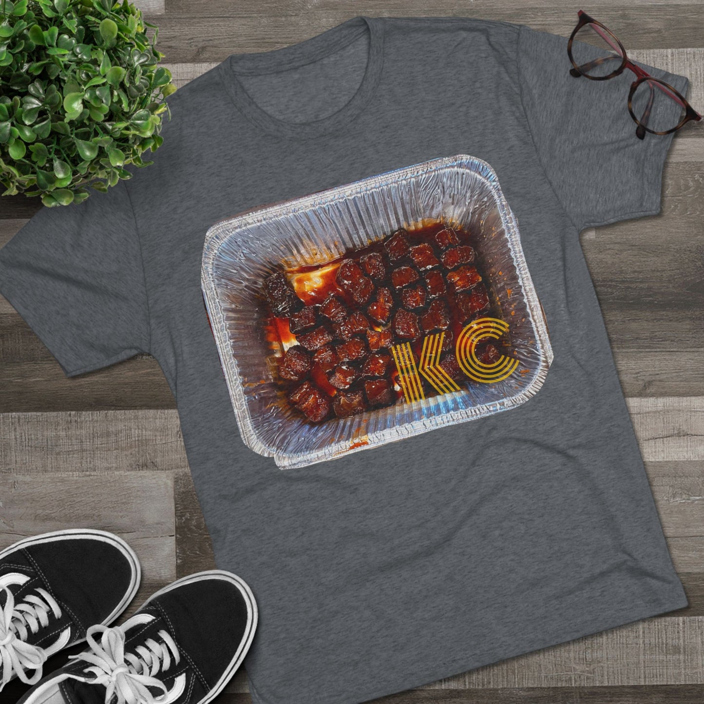 Kansas City - KC in the burnt ends - Unisex Tri-Blend Crew Tee