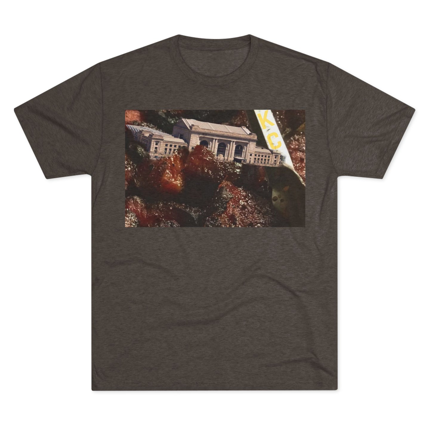 Kansas City - Oops I dropped Union Station in the Burnt Ends - KCtz series - Unisex Tri-Blend Crew Tee