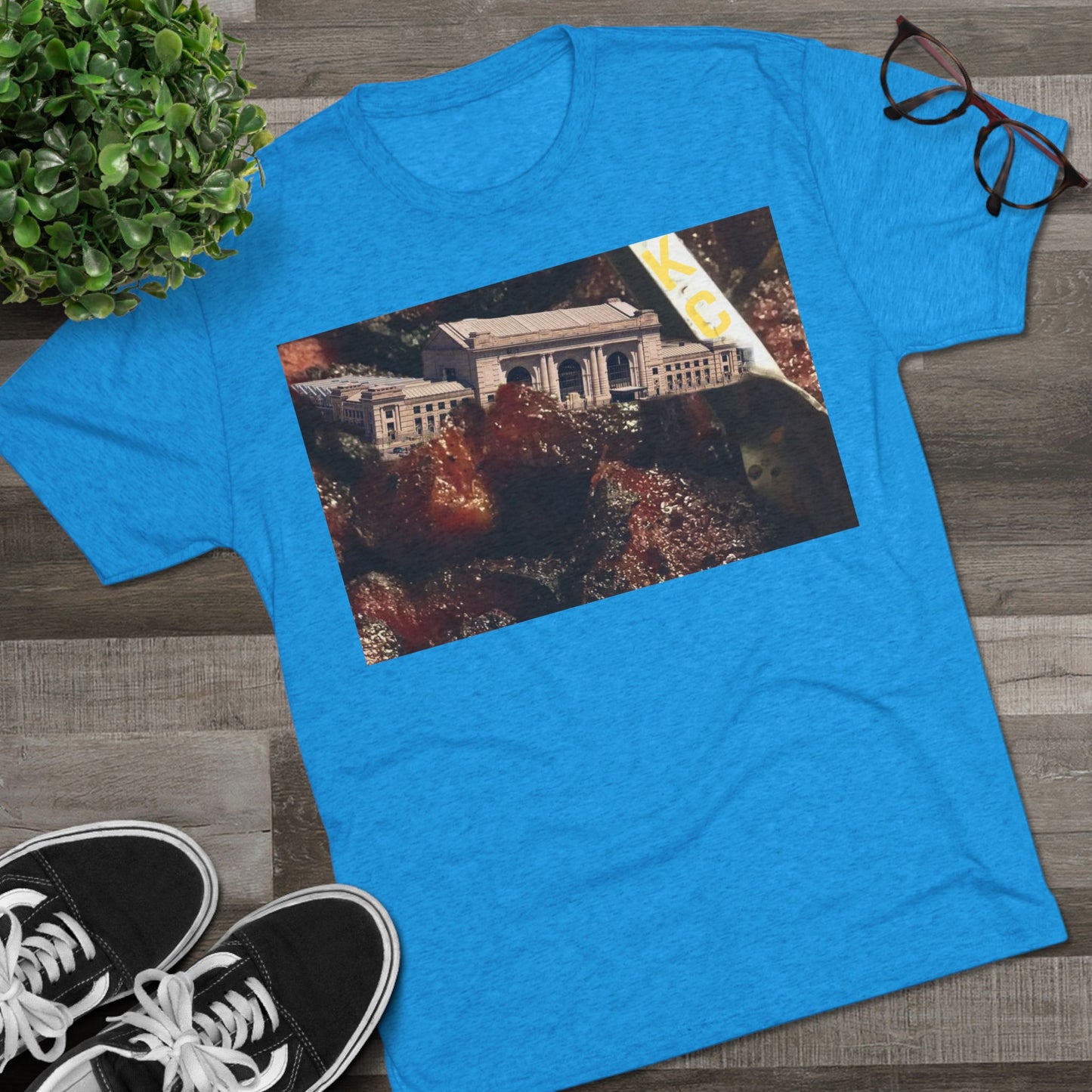 Kansas City - Oops I dropped Union Station in the Burnt Ends - KCtz series - Unisex Tri-Blend Crew Tee
