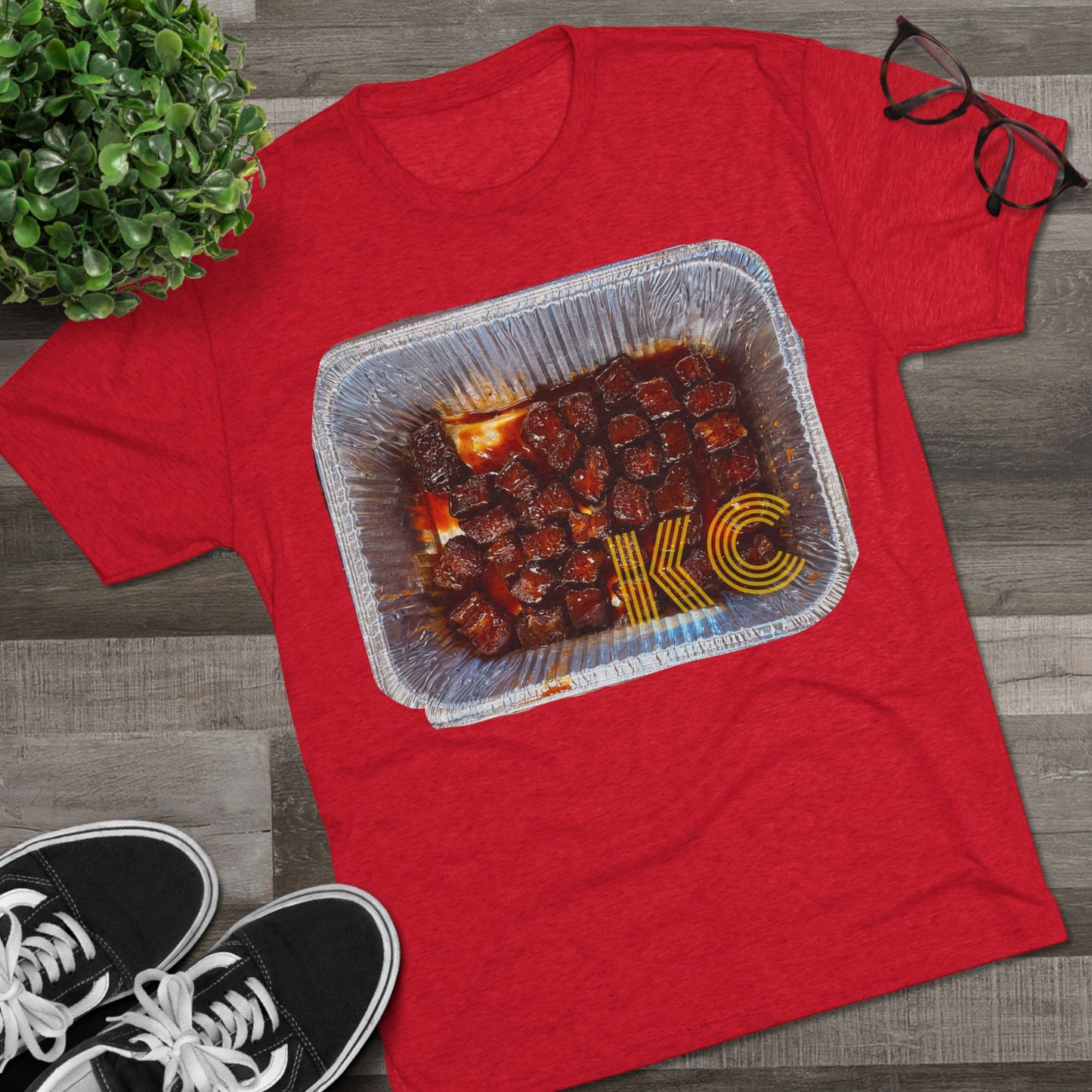 Kansas City - KC in the burnt ends - Unisex Tri-Blend Crew Tee