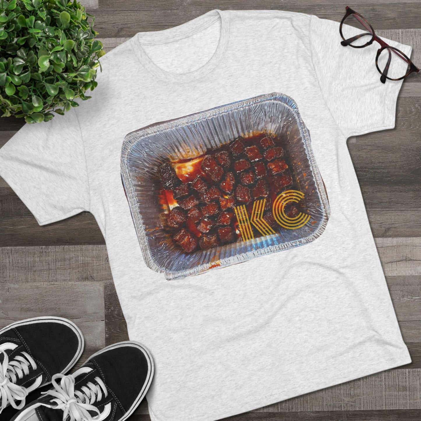 Kansas City - KC in the burnt ends - Unisex Tri-Blend Crew Tee