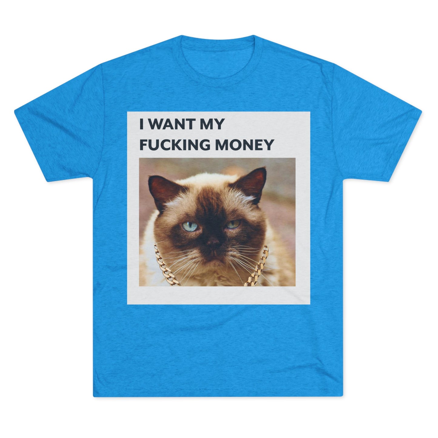 I Want my MONEY - cat shirt - Unisex Tri-Blend Crew Tee