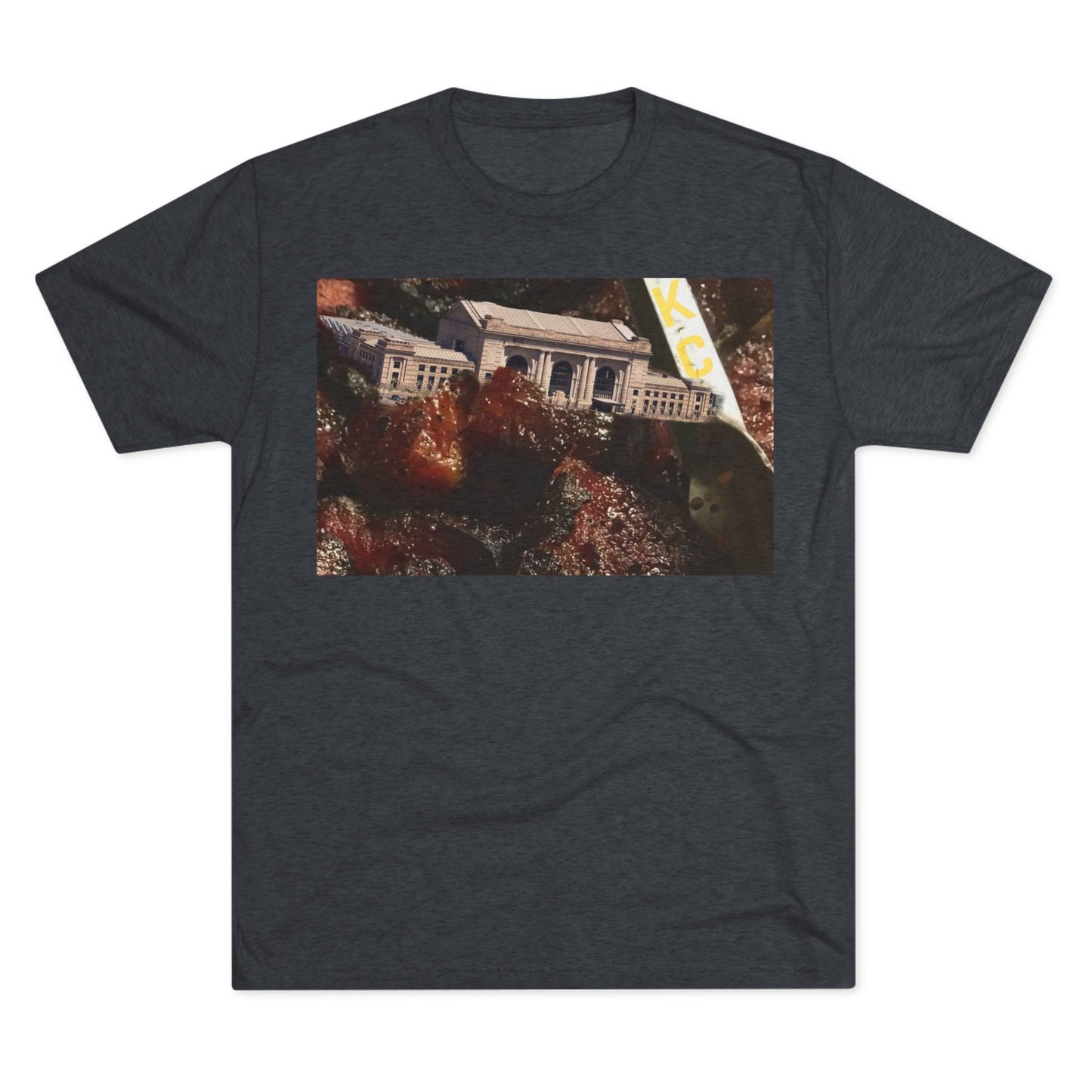Kansas City - Oops I dropped Union Station in the Burnt Ends - KCtz series - Unisex Tri-Blend Crew Tee