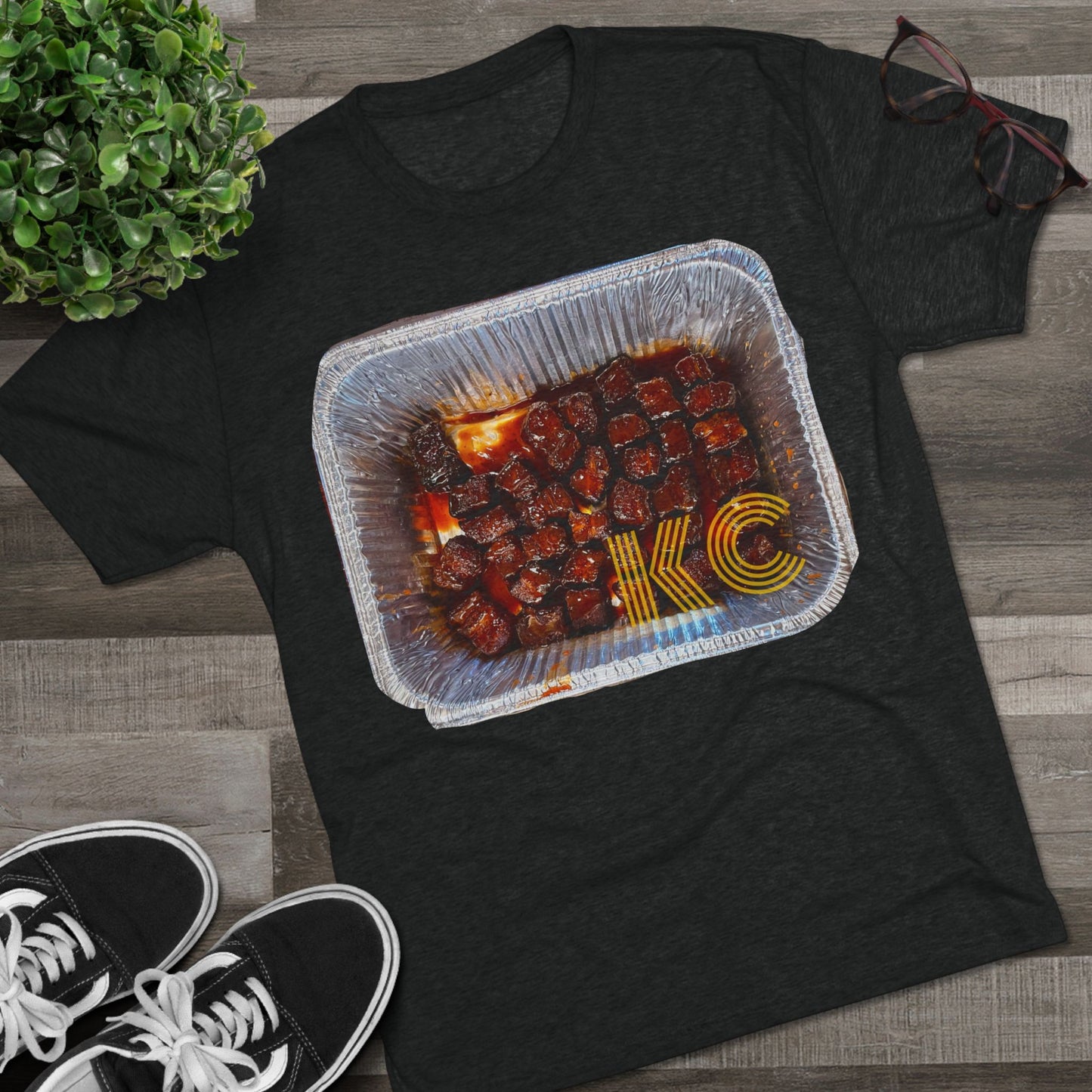 Kansas City - KC in the burnt ends - Unisex Tri-Blend Crew Tee