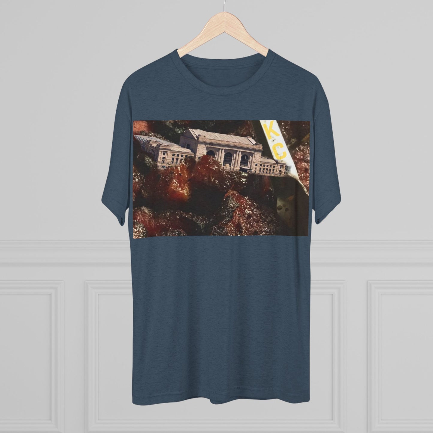 Kansas City - Oops I dropped Union Station in the Burnt Ends - KCtz series - Unisex Tri-Blend Crew Tee