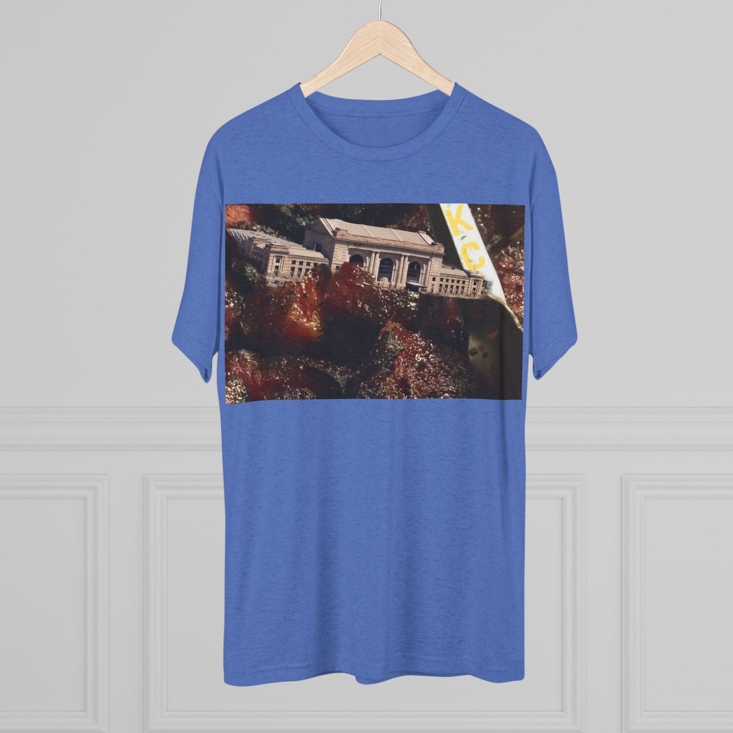 Kansas City - Oops I dropped Union Station in the Burnt Ends - KCtz series - Unisex Tri-Blend Crew Tee