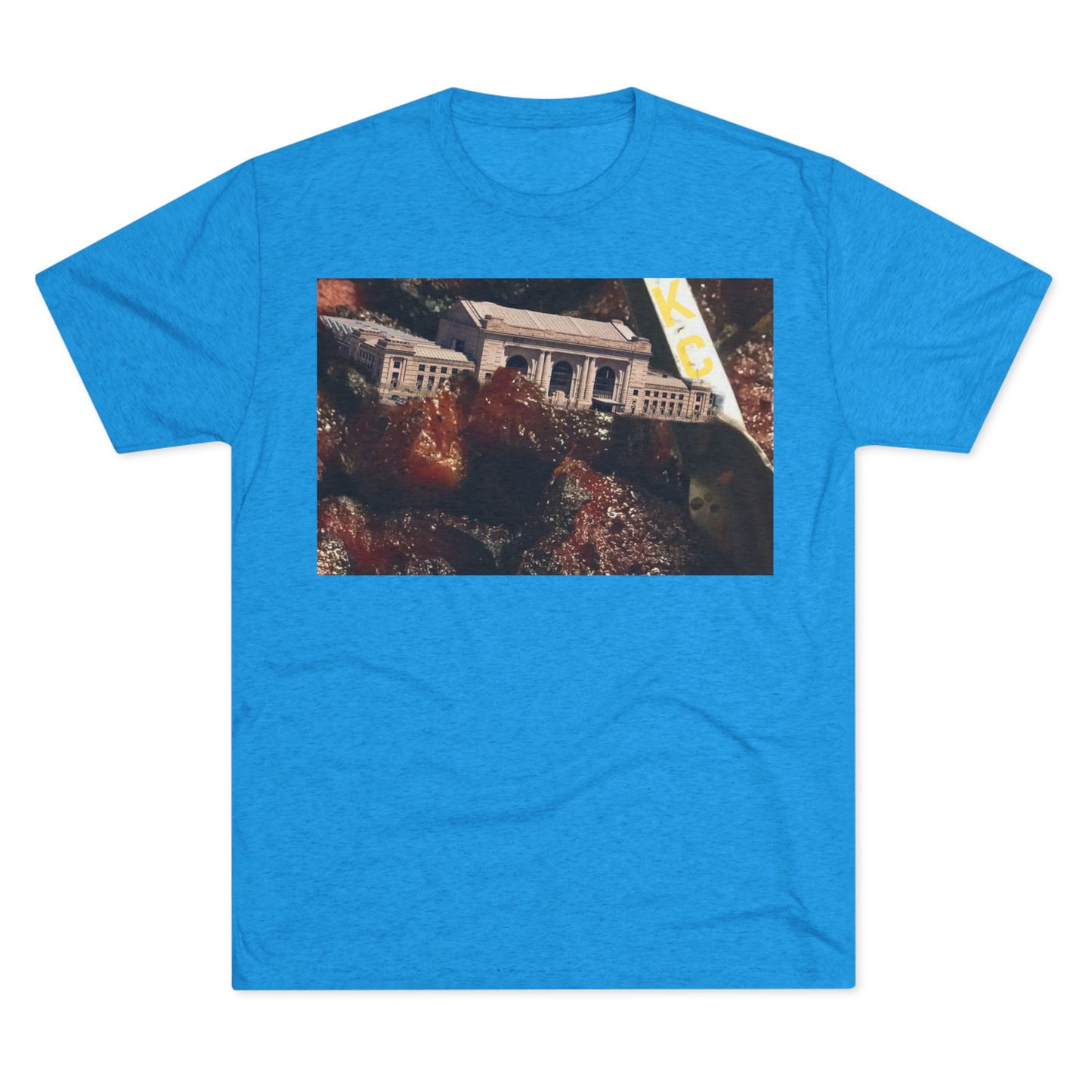 Kansas City - Oops I dropped Union Station in the Burnt Ends - KCtz series - Unisex Tri-Blend Crew Tee