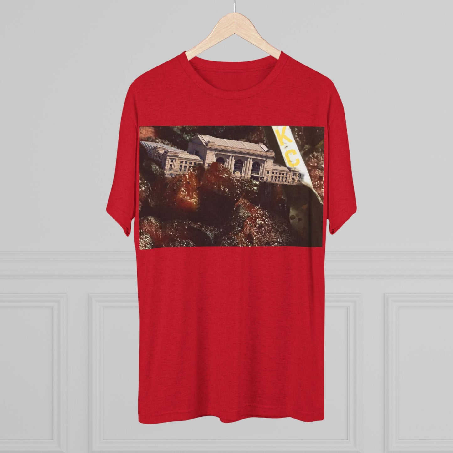 Kansas City - Oops I dropped Union Station in the Burnt Ends - KCtz series - Unisex Tri-Blend Crew Tee