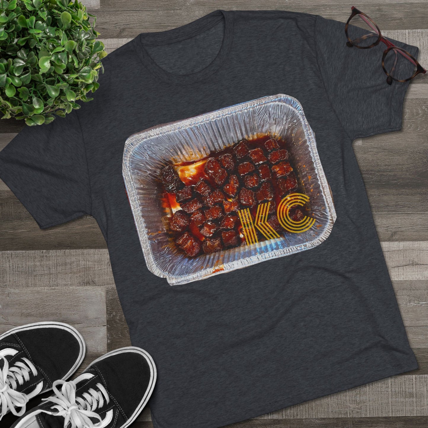 Kansas City - KC in the burnt ends - Unisex Tri-Blend Crew Tee