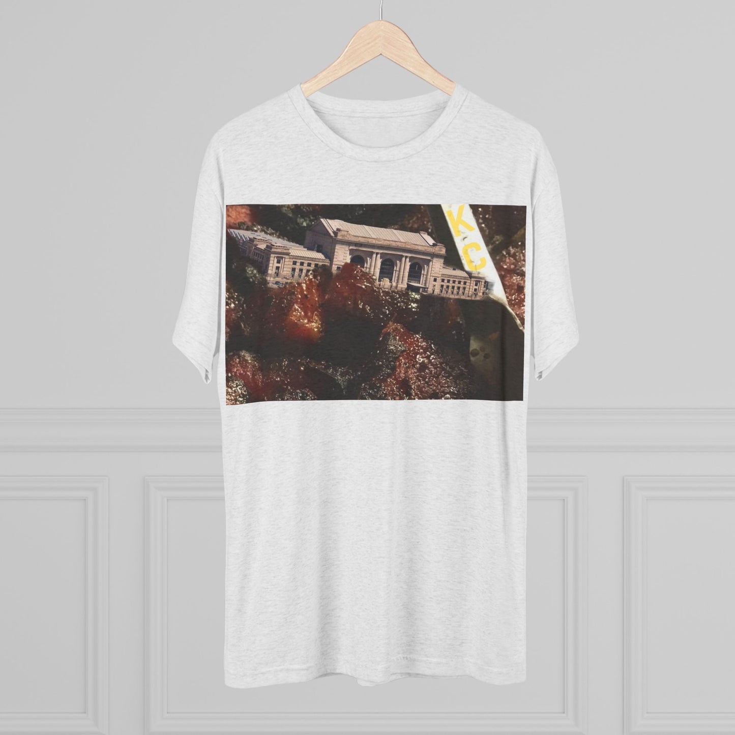 Kansas City - Oops I dropped Union Station in the Burnt Ends - KCtz series - Unisex Tri-Blend Crew Tee