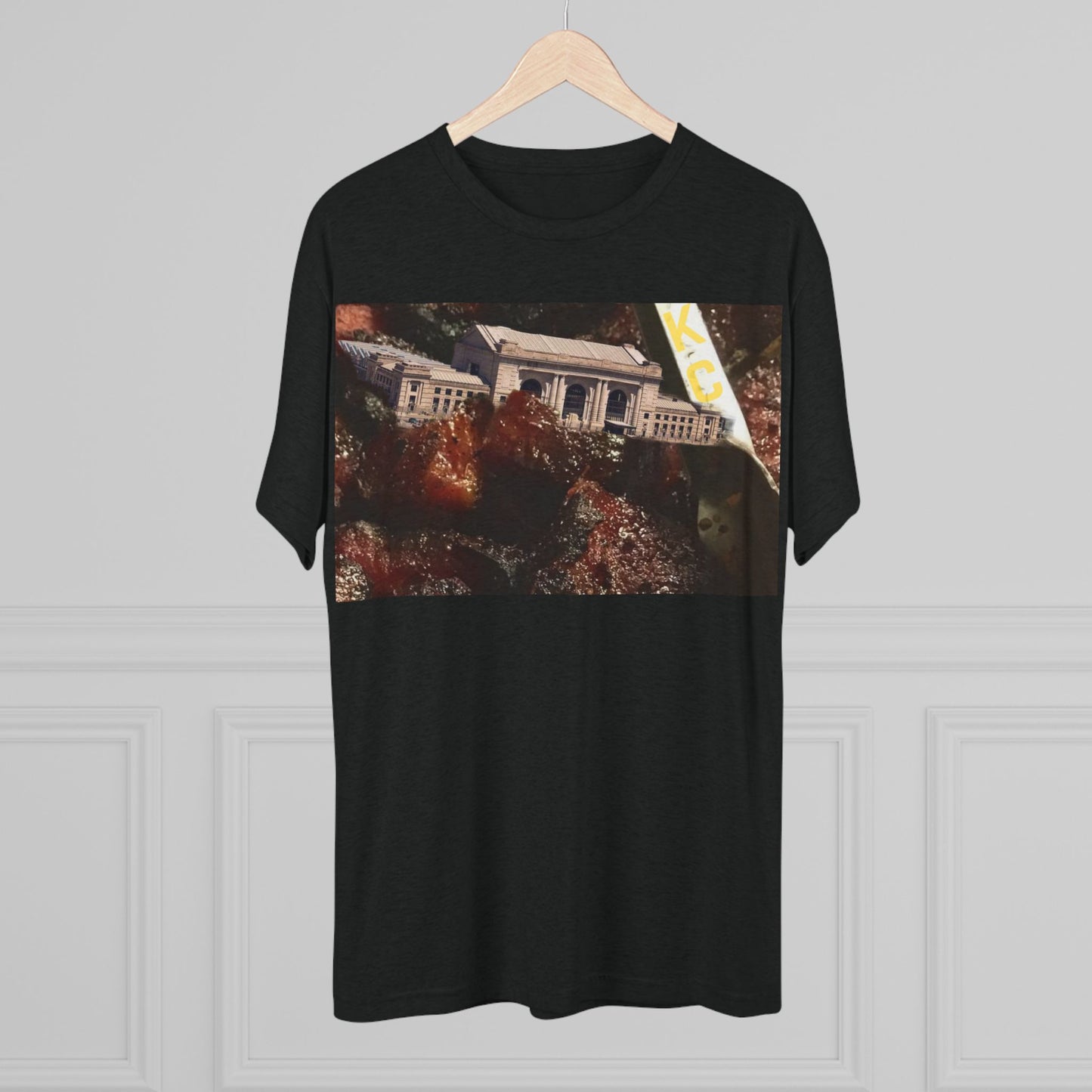 Kansas City - Oops I dropped Union Station in the Burnt Ends - KCtz series - Unisex Tri-Blend Crew Tee