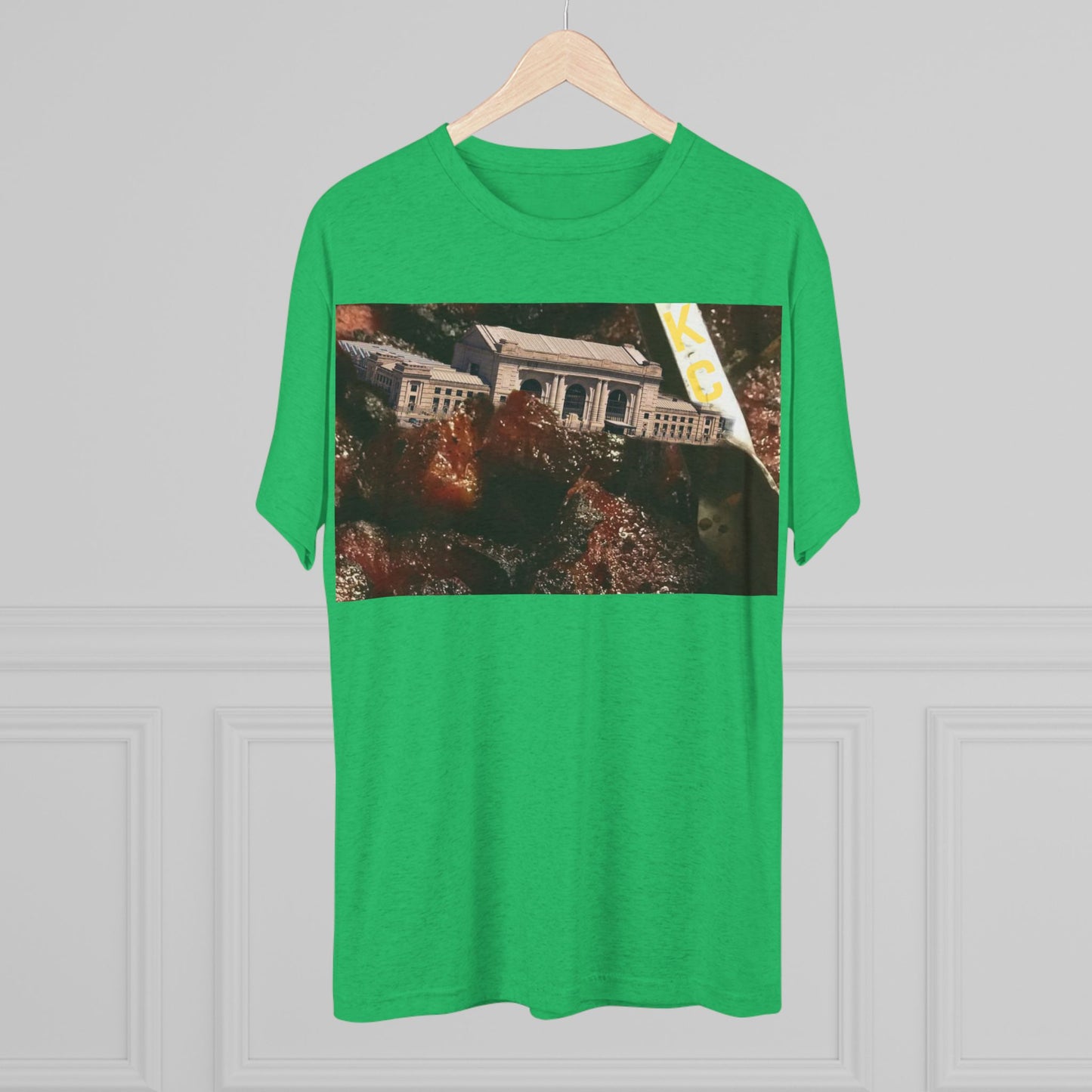 Kansas City - Oops I dropped Union Station in the Burnt Ends - KCtz series - Unisex Tri-Blend Crew Tee
