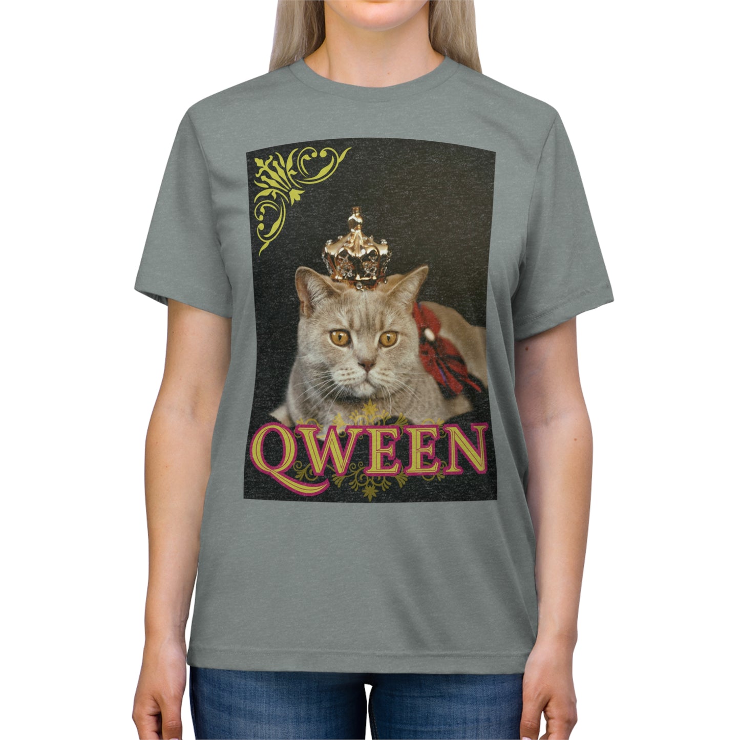 CAT QWEEN - cat shirt - Unisex Triblend Tee