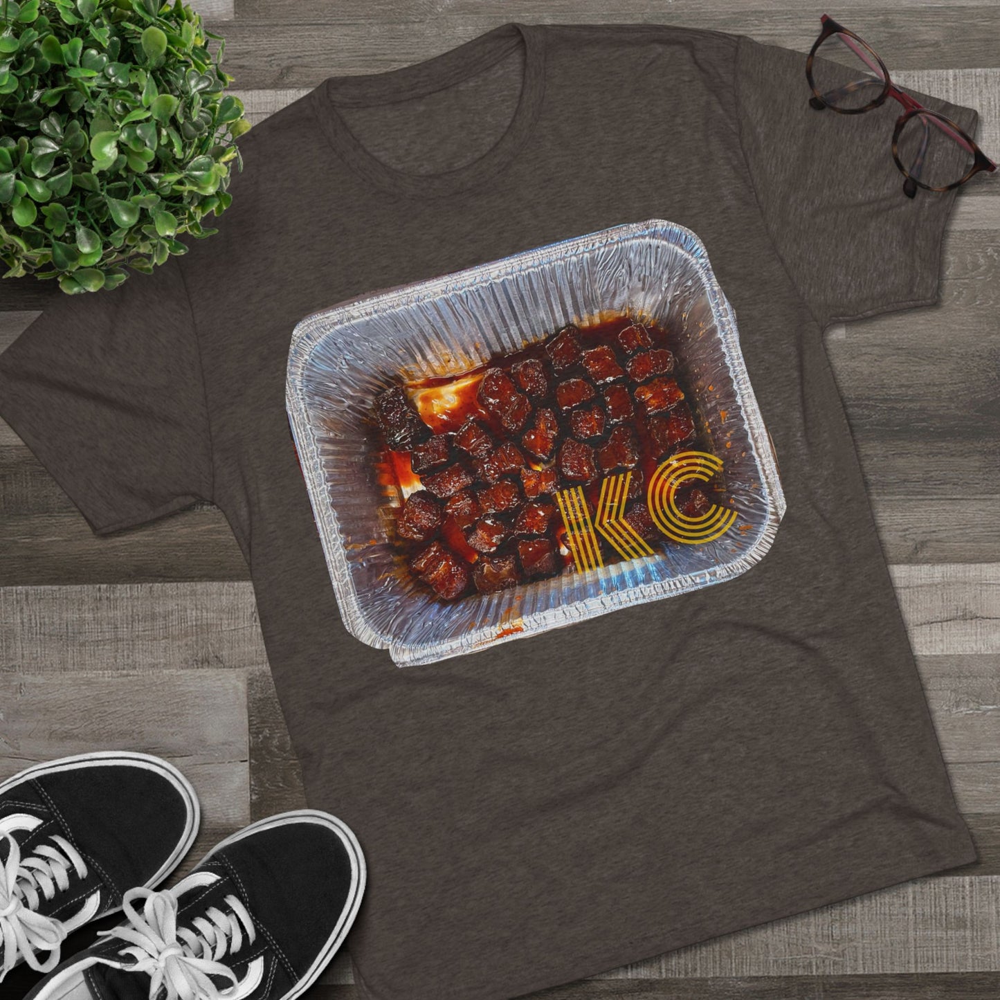 Kansas City - KC in the burnt ends - Unisex Tri-Blend Crew Tee