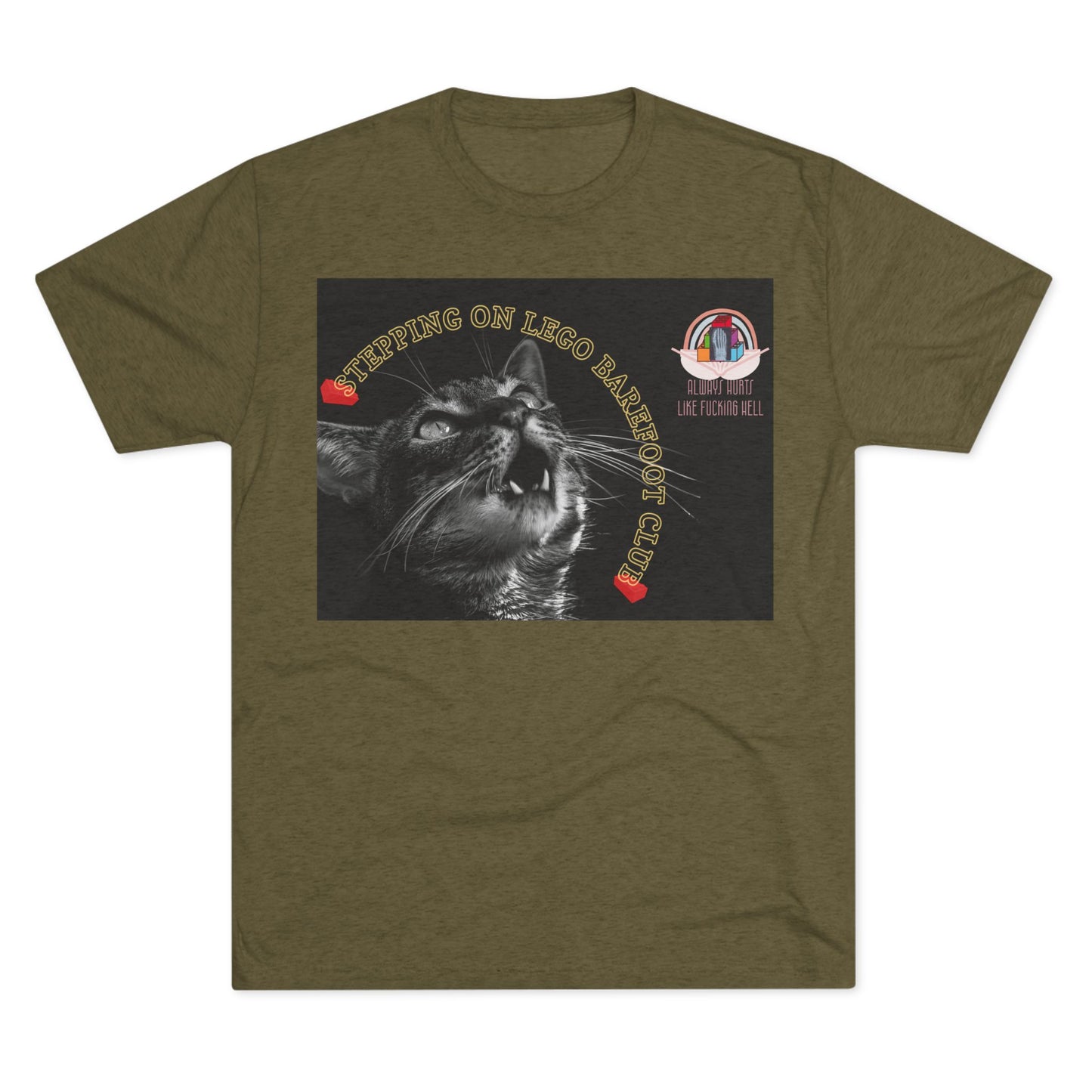 Barefoot Lego Club- cat shirt - Unisex Tri-Blend Crew Tee