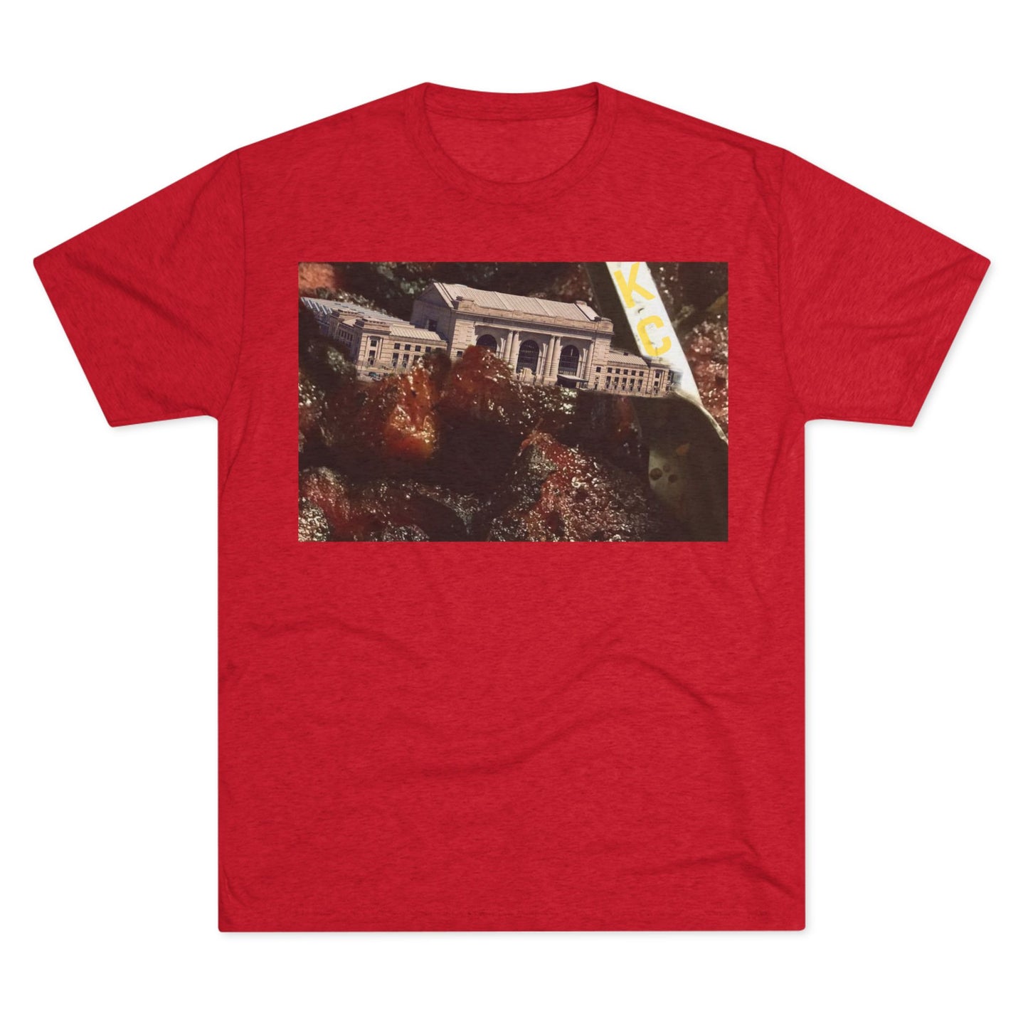 Kansas City - Oops I dropped Union Station in the Burnt Ends - KCtz series - Unisex Tri-Blend Crew Tee