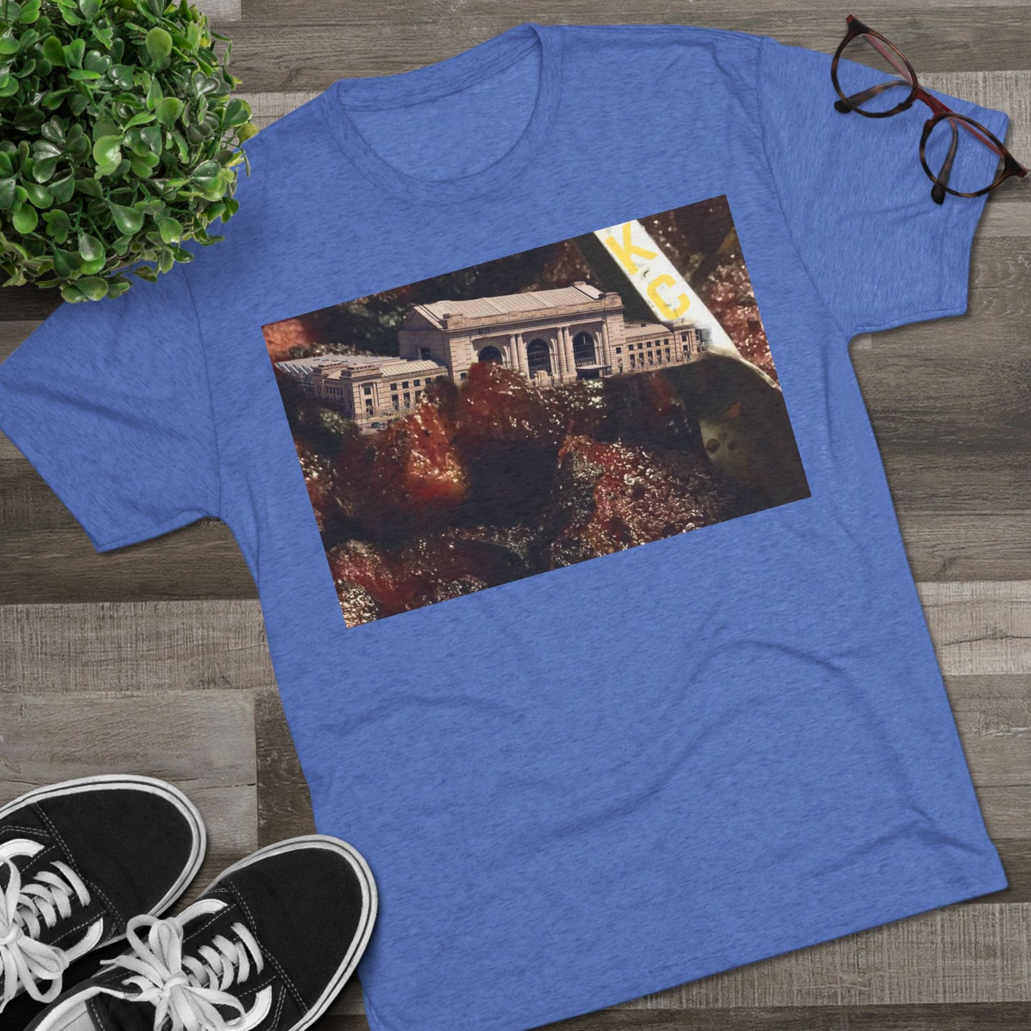 Kansas City - Oops I dropped Union Station in the Burnt Ends - KCtz series - Unisex Tri-Blend Crew Tee