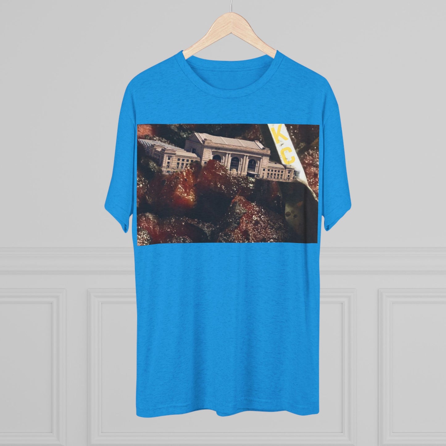 Kansas City - Oops I dropped Union Station in the Burnt Ends - KCtz series - Unisex Tri-Blend Crew Tee