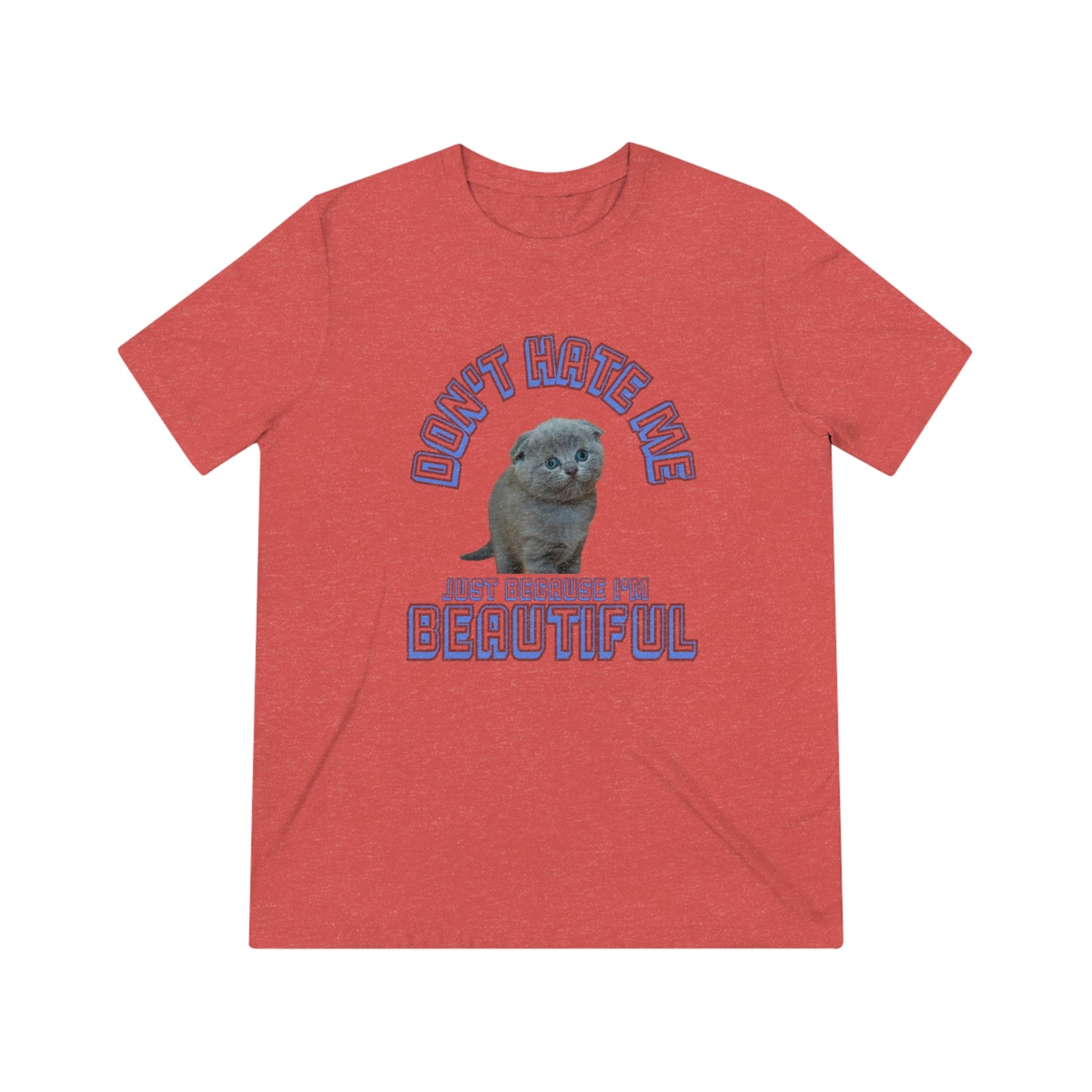Don't Hate Me Because I'm Beautiful cat shirt - Unisex Triblend Tee