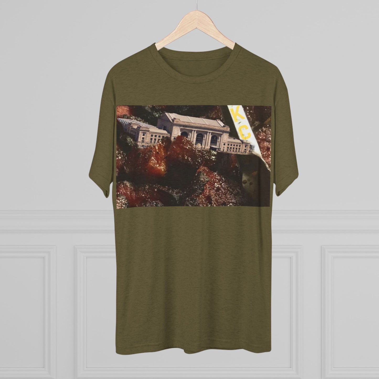 Kansas City - Oops I dropped Union Station in the Burnt Ends - KCtz series - Unisex Tri-Blend Crew Tee