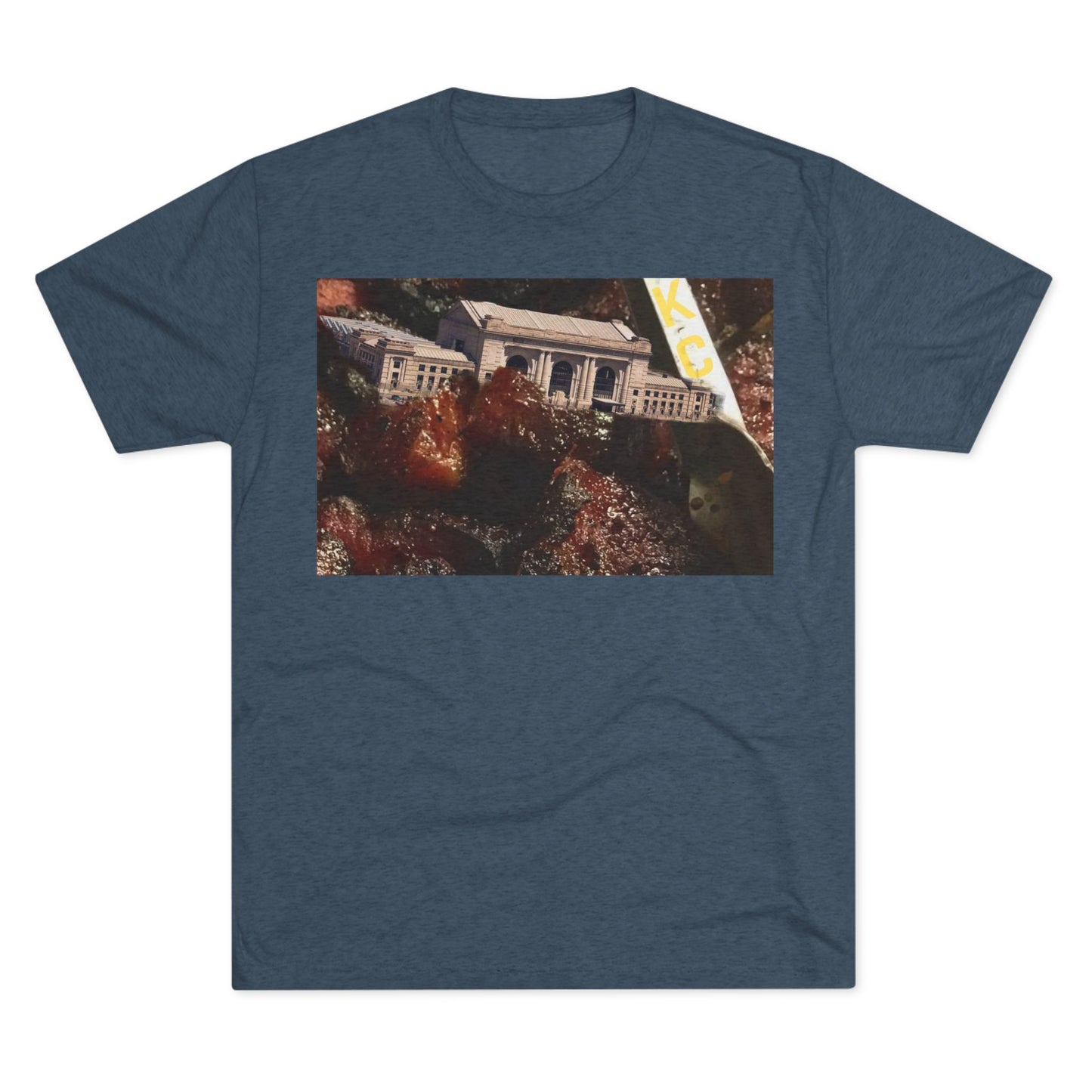 Kansas City - Oops I dropped Union Station in the Burnt Ends - KCtz series - Unisex Tri-Blend Crew Tee