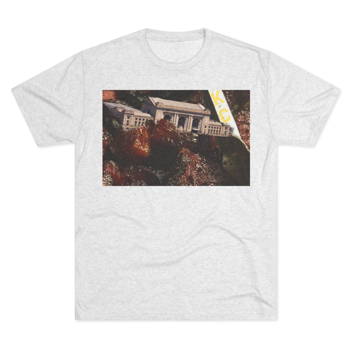 Kansas City - Oops I dropped Union Station in the Burnt Ends - KCtz series - Unisex Tri-Blend Crew Tee