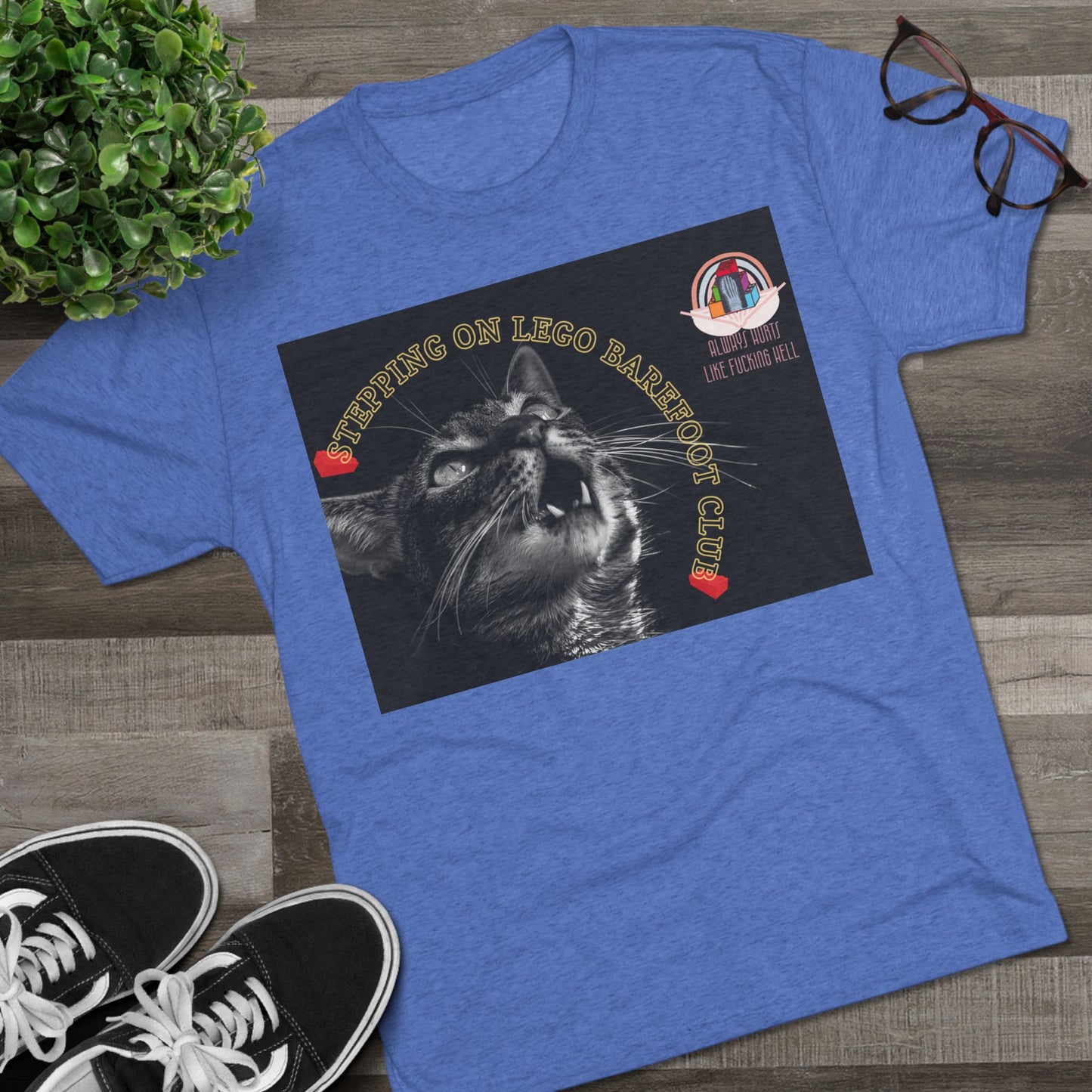 Barefoot Lego Club- cat shirt - Unisex Tri-Blend Crew Tee