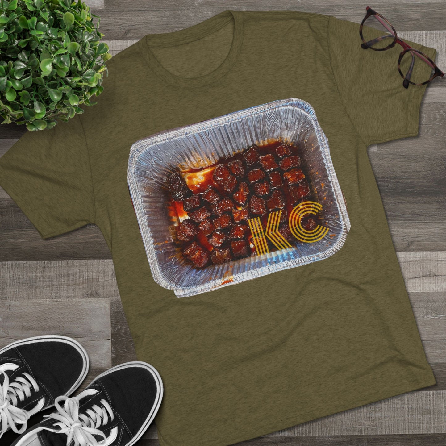 Kansas City - KC in the burnt ends - Unisex Tri-Blend Crew Tee