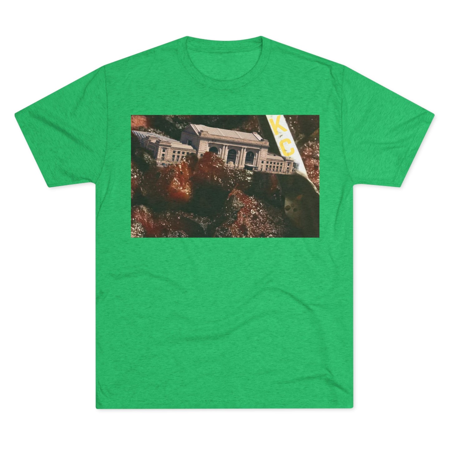 Kansas City - Oops I dropped Union Station in the Burnt Ends - KCtz series - Unisex Tri-Blend Crew Tee