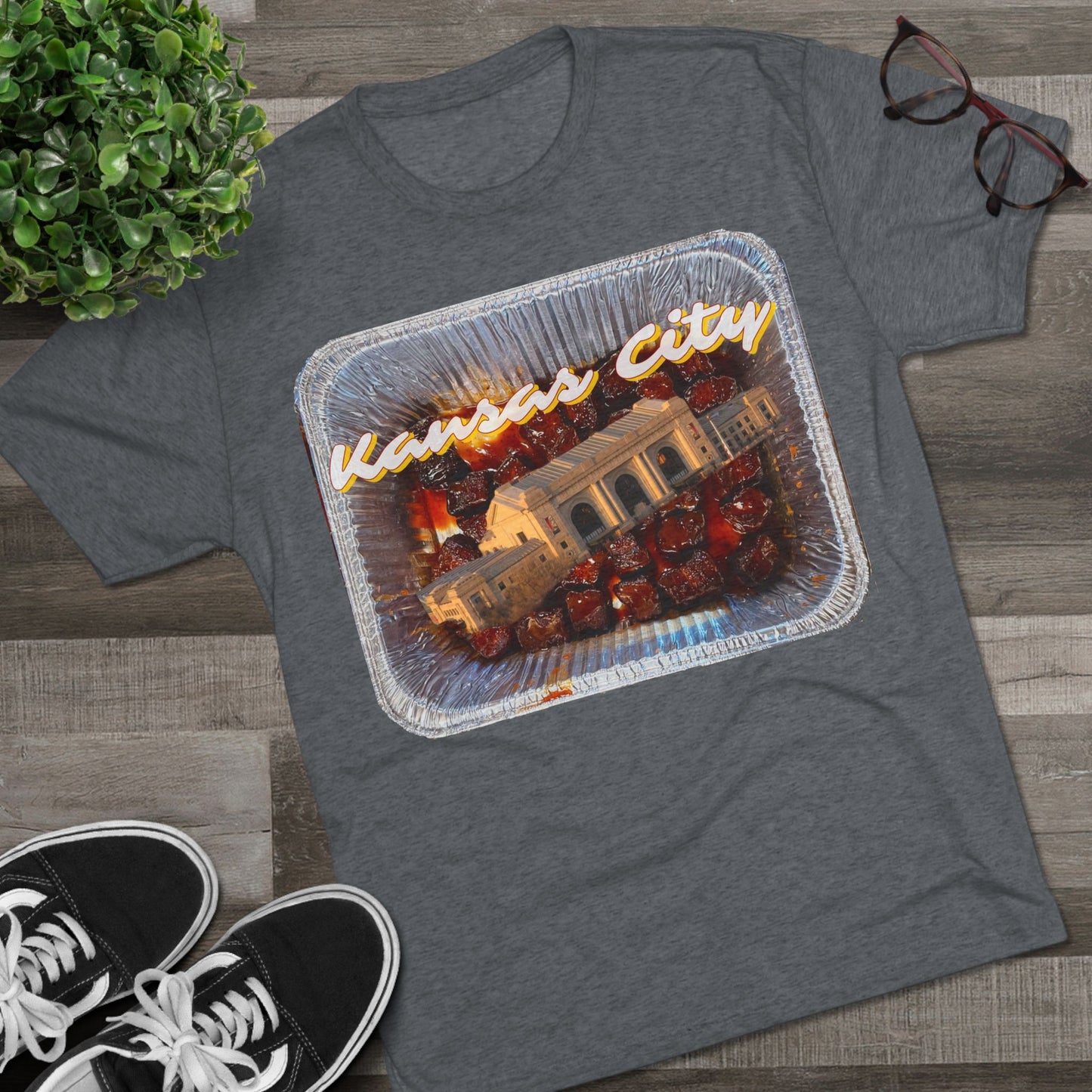 Kansas City - Union Station Bursting out the Burnties - KCtz series - Unisex Tri-Blend Crew Tee