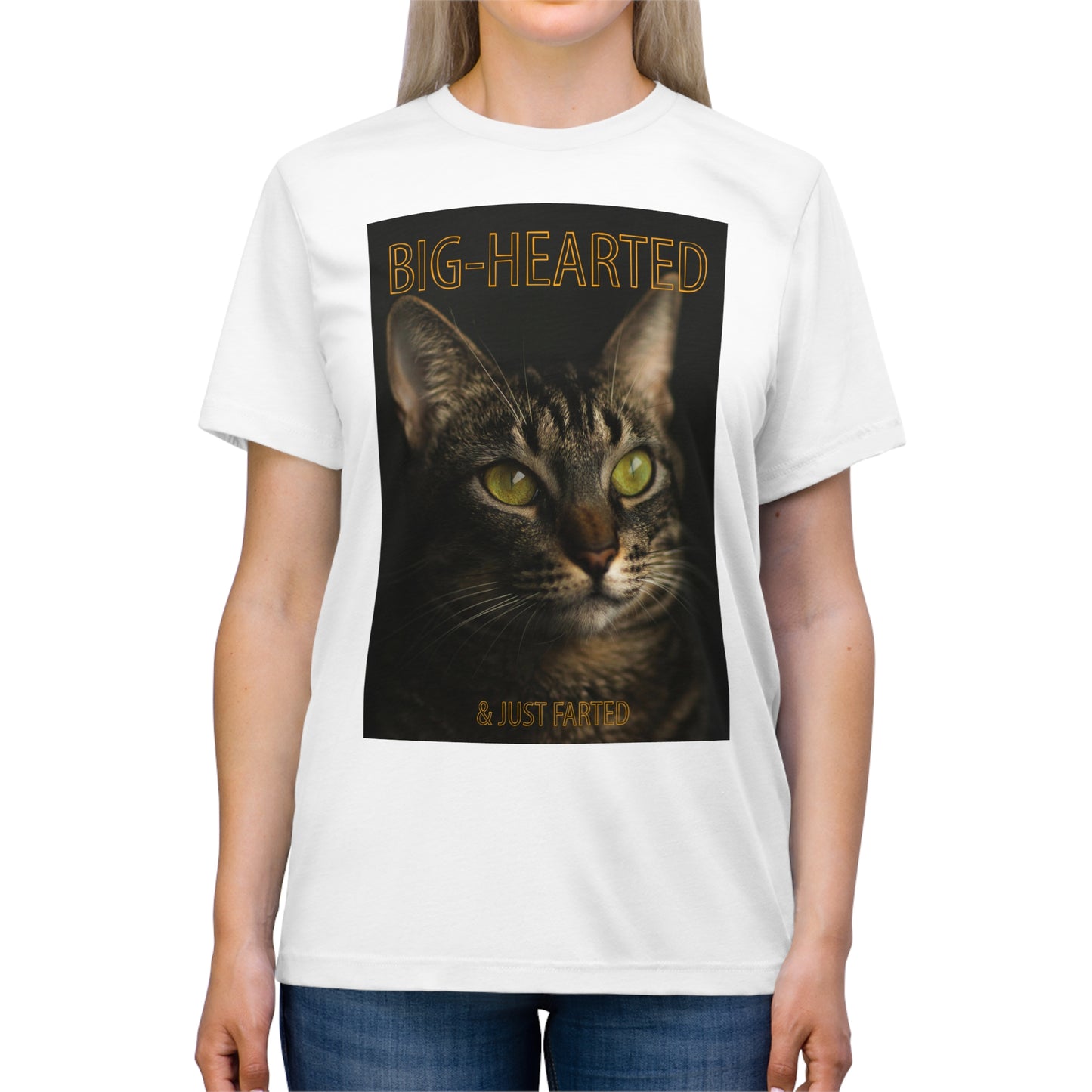 Big-Hearted, Just Farted cat shirt - Unisex Triblend Tee