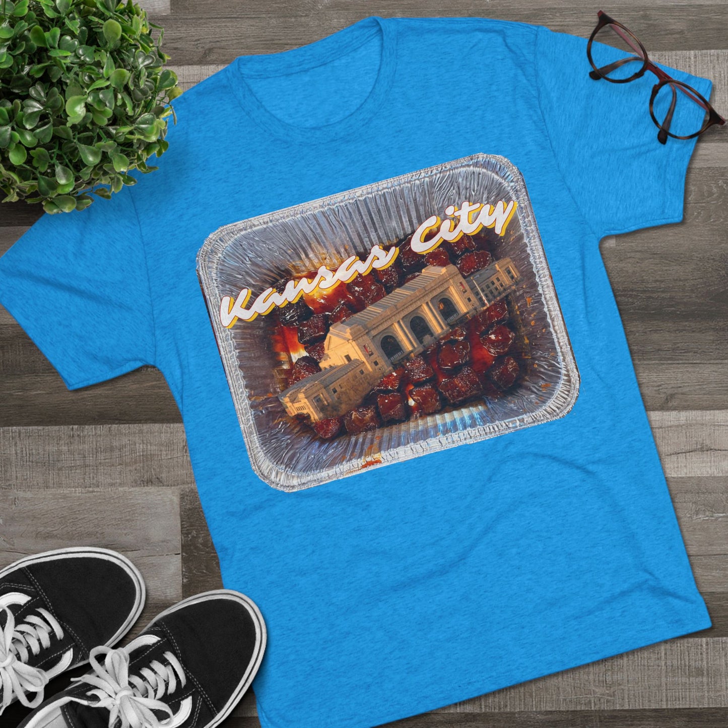 Kansas City - Union Station Bursting out the Burnties - KCtz series - Unisex Tri-Blend Crew Tee