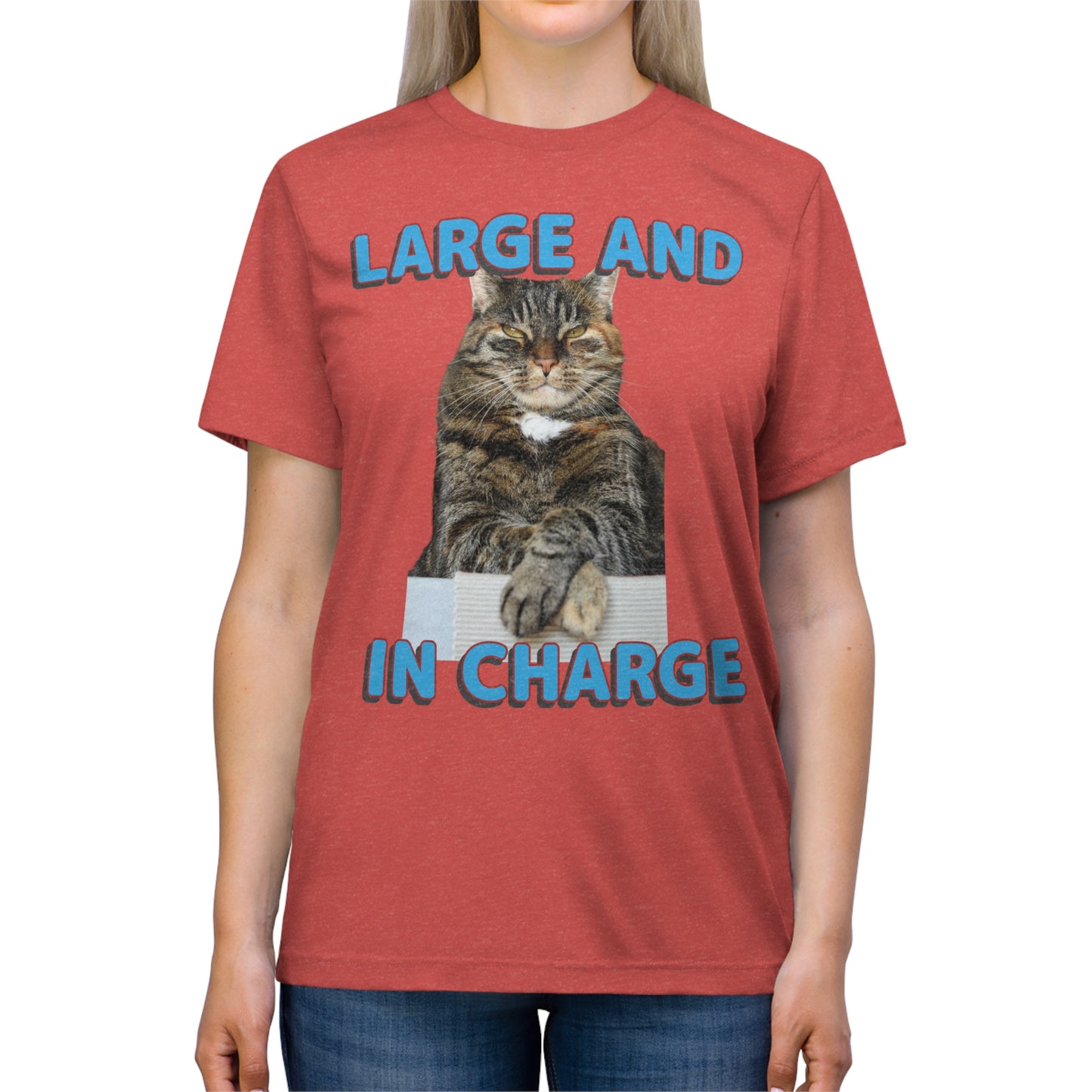 Large and in Charge cat shirt - Unisex Triblend Tee