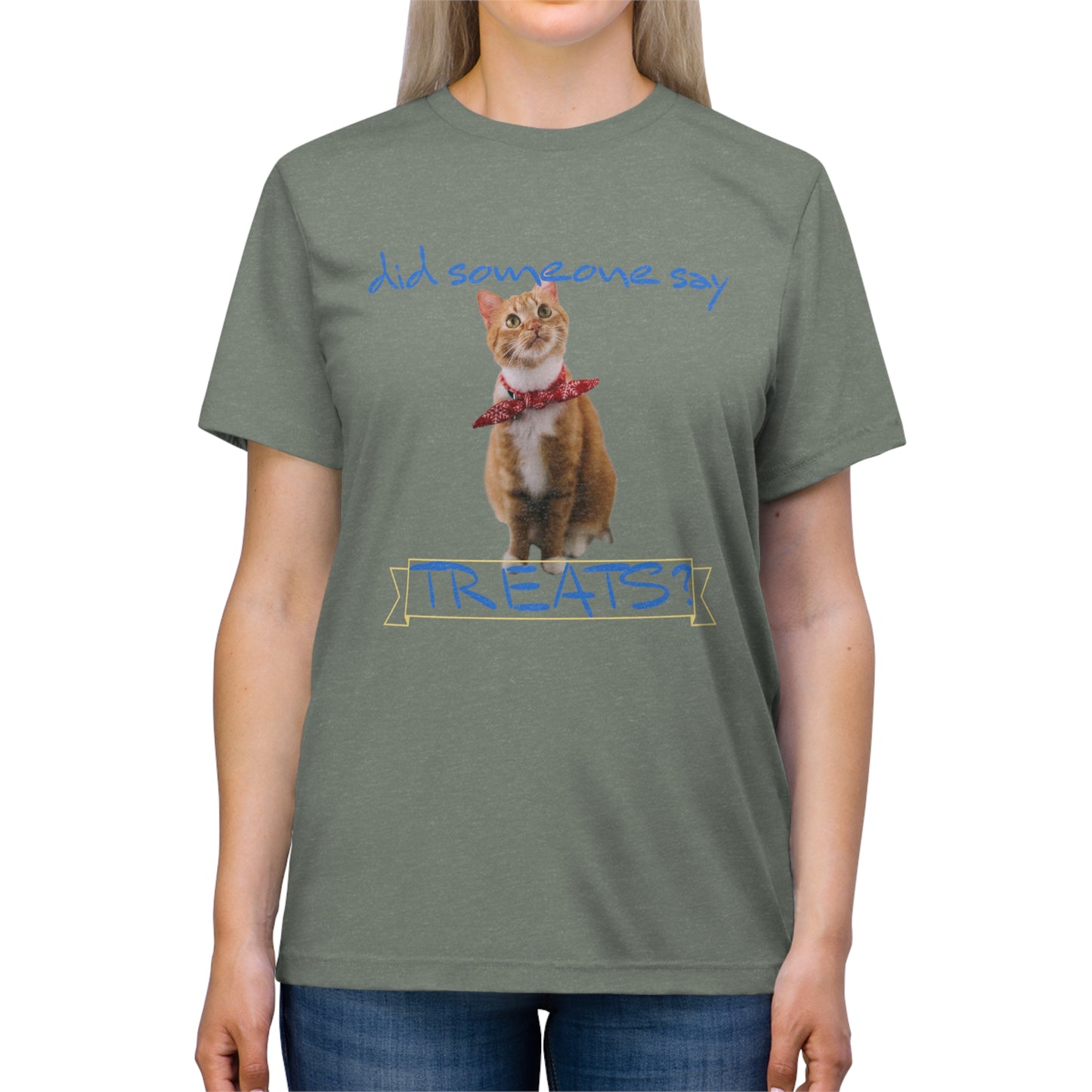 Did Somebody Say TREATS cat shirt - Unisex Triblend Tee