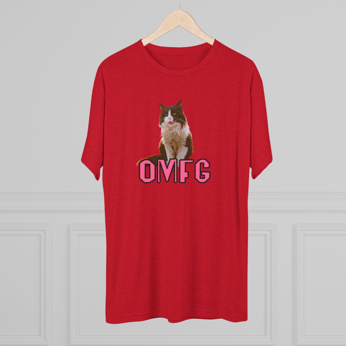 OMFG - cat shirt - Unisex Tri-Blend Crew Tee