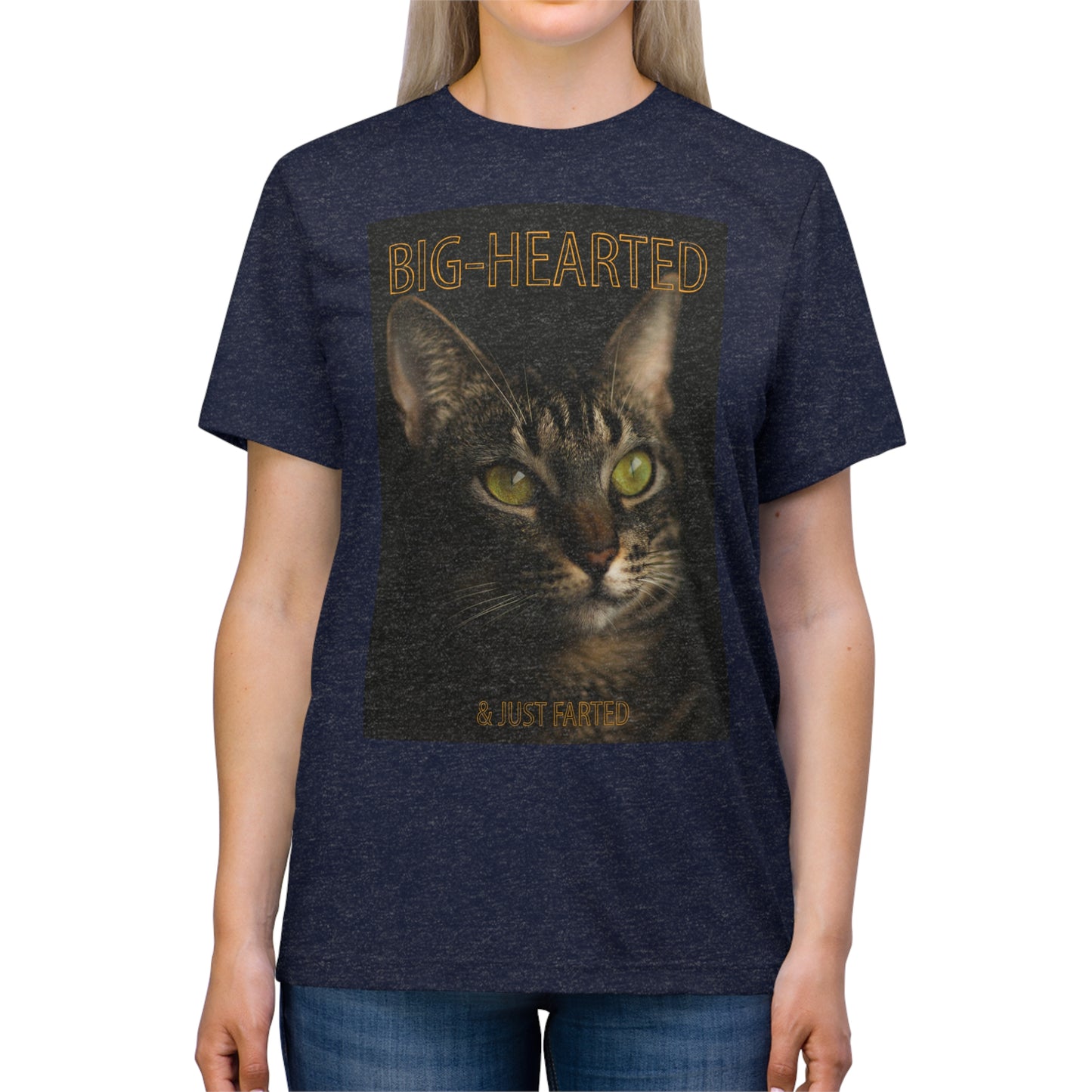 Big-Hearted, Just Farted cat shirt - Unisex Triblend Tee