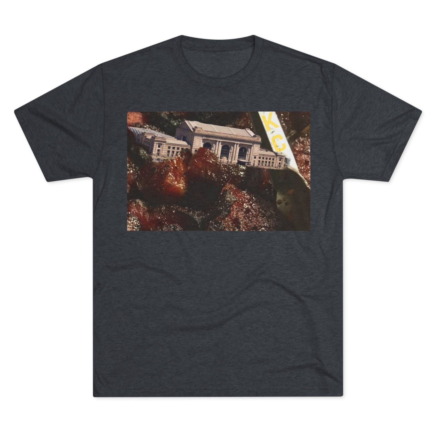 Kansas City  - Oops I dropped Union Station in the Burnt Ends - KCtz series  -  Unisex Tri-Blend Crew Tee