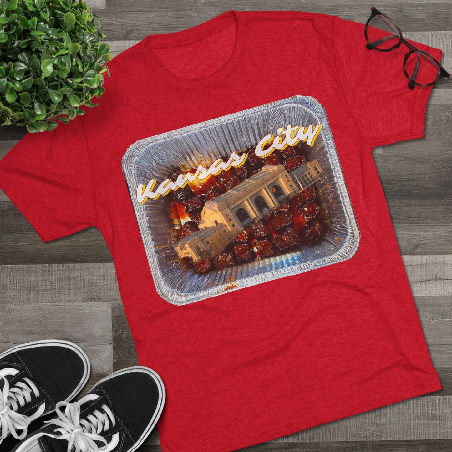 Kansas City - Union Station Bursting out the Burnties - KCtz series - Unisex Tri-Blend Crew Tee