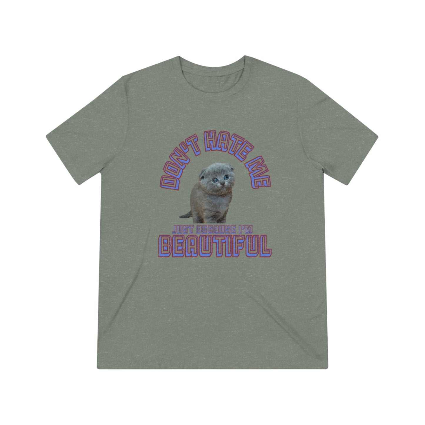 Don't Hate Me Because I'm Beautiful cat shirt -  Unisex Triblend Tee