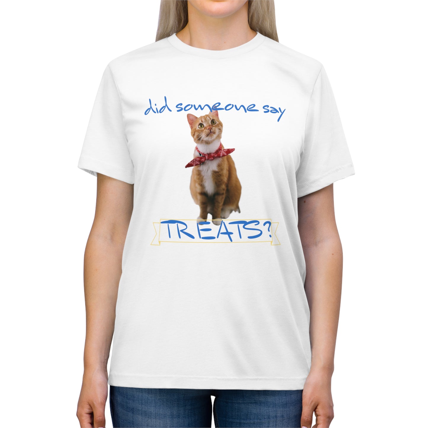 Did Somebody Say TREATS cat shirt - Unisex Triblend Tee