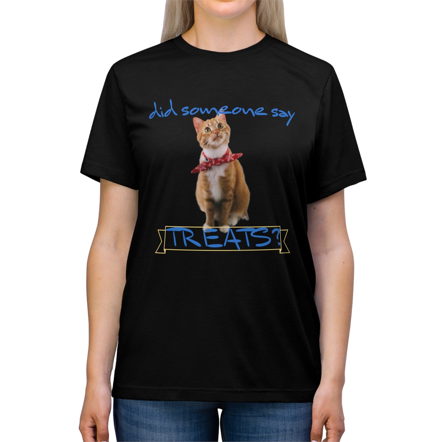 Did Somebody Say TREATS cat shirt - Unisex Triblend Tee