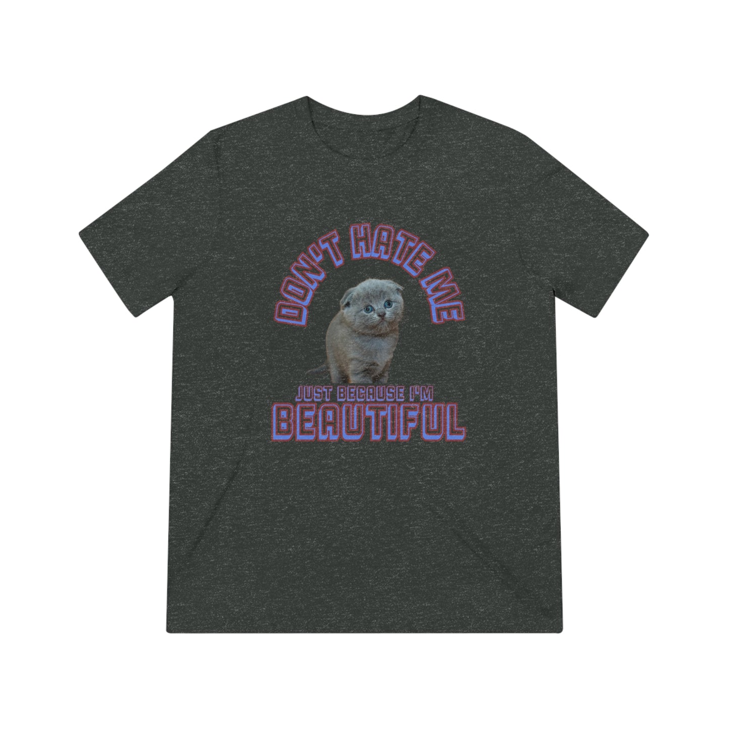 Don't Hate Me Because I'm Beautiful cat shirt -  Unisex Triblend Tee