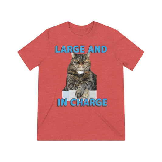 Large and in Charge cat shirt - Unisex Triblend Tee